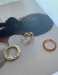 Fashion Acrylic Heart Alloy Hollow Geometric Ring
