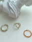 Fashion Acrylic Heart Alloy Hollow Geometric Ring