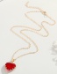 Fashion Red Love Crystal Alloy Pendant Necklace