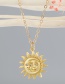 Fashion Moon Sun Face Copper Inlaid Zircon Sun Alloy Geometric Necklace