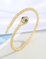 Fashion Oval Head Snake Snake-shaped Gold-plated Copper Open Bracelet With Diamonds