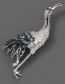 Fashion Crane Alloy Oil Drop Diamond Brooch