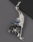 Fashion Crane Alloy Oil Drop Diamond Brooch