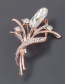 Fashion White Alloy Diamond Flower Crystal Brooch