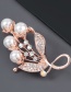 Fashion Four Pearls Alloy Diamond Pearl Flower Brooch
