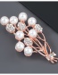 Fashion Four Pearls Alloy Diamond Pearl Flower Brooch