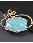 Fashion Blue Alloy Drop Oil Diamond Mask Brooch