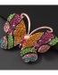 Fashion Color Alloy-studded Butterfly Brooch