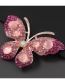 Fashion Pink Alloy Studded Butterfly Brooch