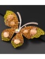 Fashion Yellow Alloy-studded Butterfly Brooch