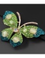 Fashion Yellow Alloy-studded Butterfly Brooch