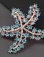 Fashion Ab Color Alloy Encrusted Starfish Hollow Brooch
