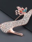 Fashion Ab Color Alloy Diamond Butterfly High Heels Brooch