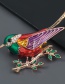 Fashion Little Bird Alloy Drop Oil Diamond Brooch
