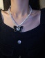 Fashion Black Irregular Pearl Butterfly Pendant Necklace