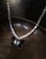 Fashion Black Irregular Pearl Butterfly Pendant Necklace