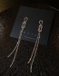 Fashion Silver Needle-gold Geometric Diamond Tassel Long Earrings