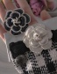 Fashion Jet Black Pearl Drop Oil Flower Brooch
