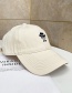 Fashion Gray Eye Bow Embroidered Soft Top Cap