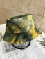 Fashion Dark Green + Yellow Tie-dyed Corduroy Double-sided Fisherman Hat