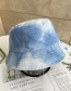 Fashion Sky Blue + White Tie-dyed Corduroy Double-sided Fisherman Hat