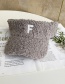 Fashion Gray Lamb Wool Letter Embroidery Empty Top Hat