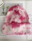 Fashion Pink Tie-dye Curled Knit Hat