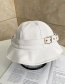 Fashion White Pu Leather Metal Buckle Fisherman Hat