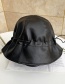 Fashion Black Elastic Adjustment Solid Color Fisherman Hat
