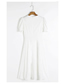 Fashion White Low Neck Single Breasted Short Sleeve Dress