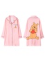 Fashion Mother Bear Ice Silk Printed Shirt-style Parent-child Nightdress Home Wear