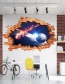 Fashion Planet 2 3d Broken Wall Milky Way Starry Sky Planet Bedroom Children S Room Stereo Wall Stickers