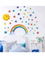 Fashion S-30*60cm Rainbow Stars Sun Children S Room Removable Wall Sticker