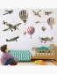 Fashion 30*90cmx2 Pieces In A Bag Packaging Hand-painted Airplane Hot Air Balloon Wall Sticker Removable