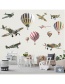 Fashion 30*90cmx2 Pieces In A Bag Packaging Hand-painted Airplane Hot Air Balloon Wall Sticker Removable