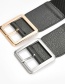 Fashion Black-gold Buckle Alloy Wide Belt With Elastic Elastic Belt Buckle