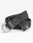 Fashion Black Double Loop Buckle Wax Rope Braided Alloy Belt