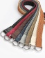 Fashion Khaki Double Loop Buckle Wax Rope Braided Alloy Belt