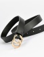 Fashion Black Double C Letter Alloy Belt