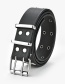 Fashion Black Double-row Wide Belt With Stars And Eyes
