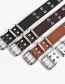 Fashion Brown Double-row Wide Belt With Stars And Eyes