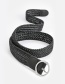 Fashion Gray Round Buckle Twisted Wax Rope Braided Belt
