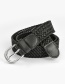 Fashion Black Alloy Belt With Twist Wax Rope Pin Buckle
