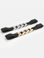 Fashion Black-gold Buckle Stretch Elastic Chain Stitching Slim Slim Belt