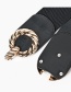 Fashion Black-gold Buckle Alloy Double Round Buckle Elastic Elastic Wide Belt
