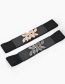 Fashion Black-gold Buckle Metal Leaf Elastic Elastic Alloy Wide Belt