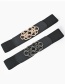 Fashion Gun Buckle-black Wide Elastic Belt