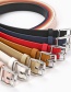 Fashion Red Alloy Belt With Japanese Buckle Toothpick Pattern