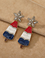 Fashion Gold Color Alloy Diamond Five-pointed Star Ice Cream Stud Earrings