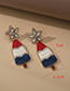 Fashion Gold Color Alloy Diamond Five-pointed Star Ice Cream Stud Earrings